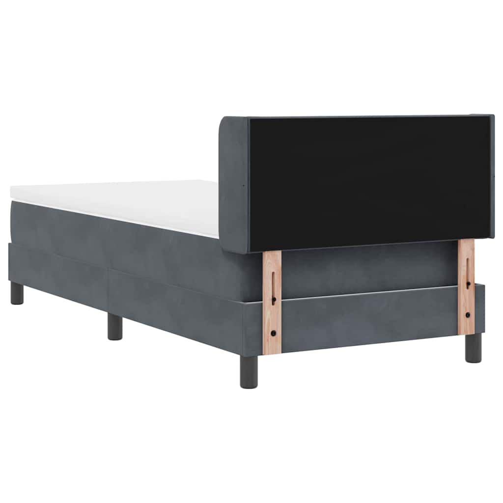 Boxspringbett mit Matratze Schwarz 100x200 cm Velvet Dunkelgrau