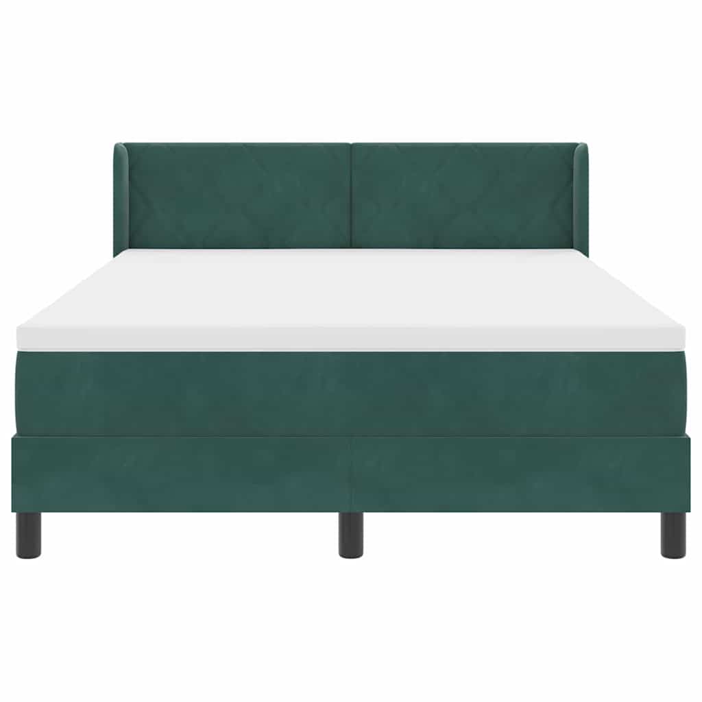 Boxspringbett mit Matratze Schwarz 100x200 cm Velvet Dunkelgrün