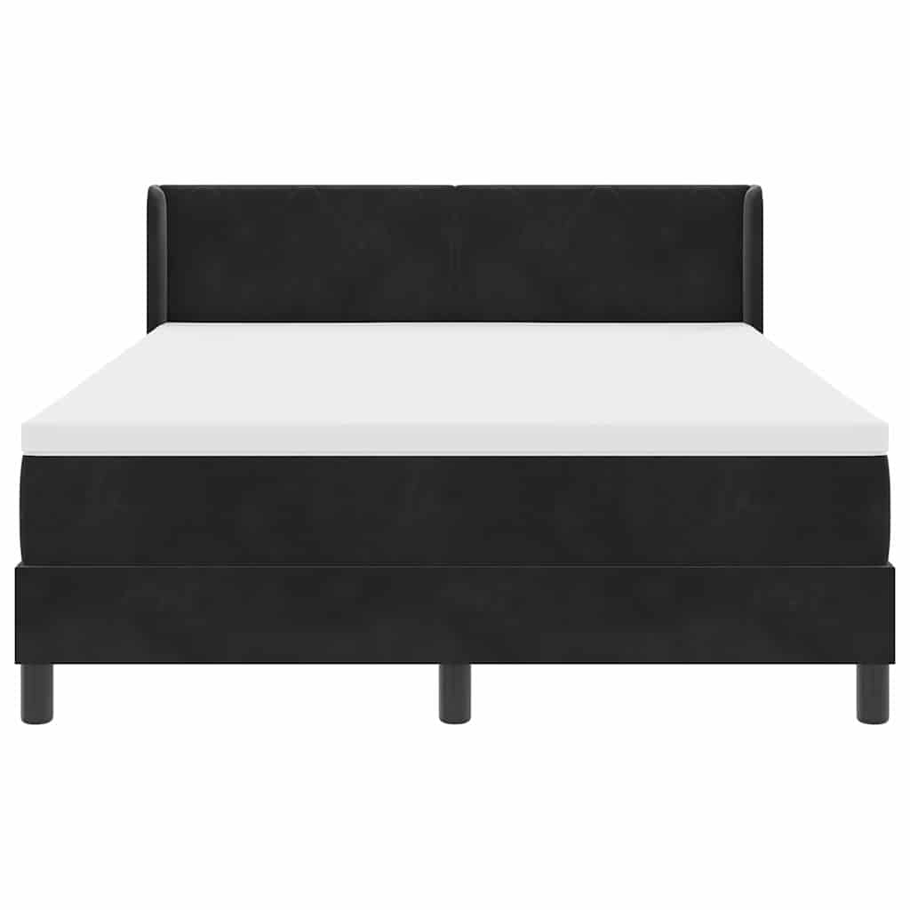 Boxspringbett mit Kopfteil Schwarz 200 x 160 cm Samt