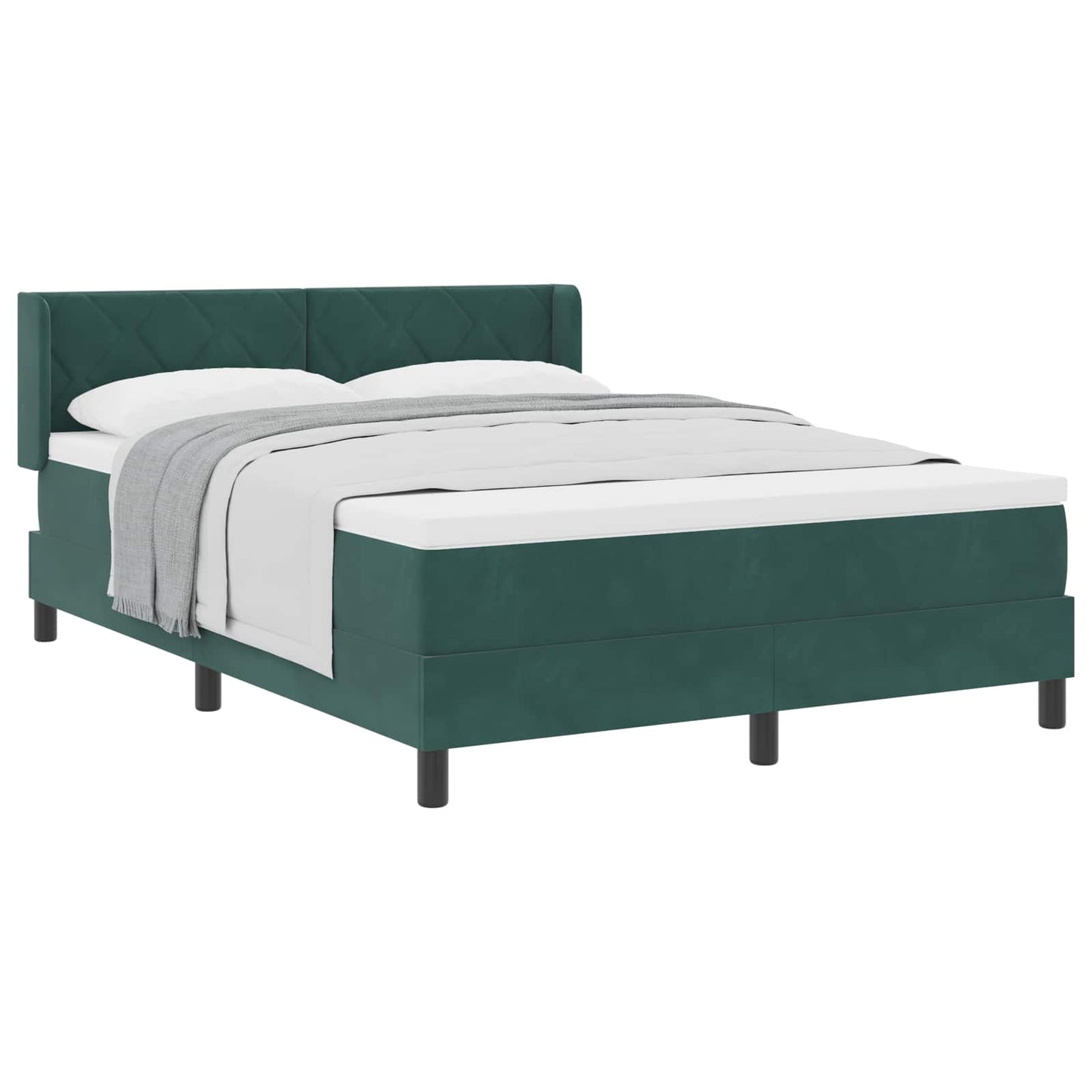 Boxspringbett mit Kopfteil Dunkelgrün 200 x 160 cm Samt