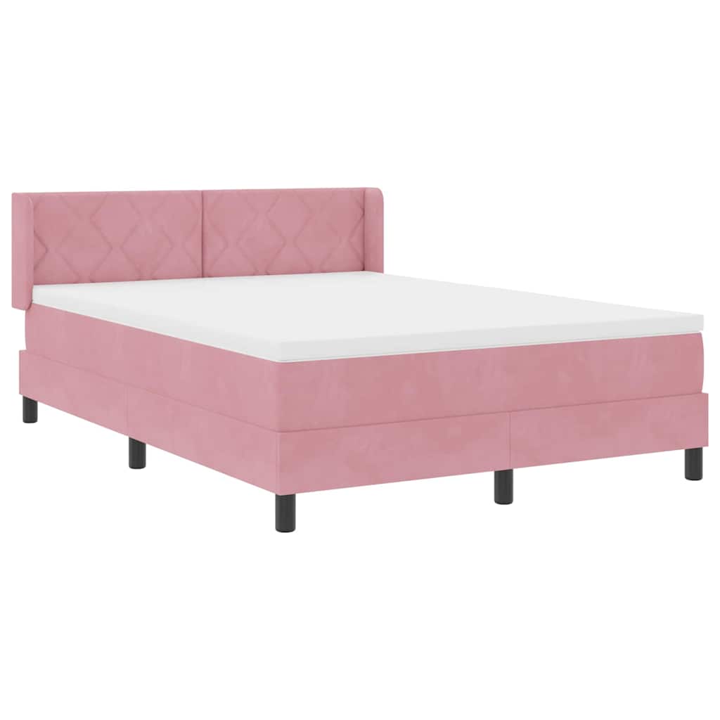 Boxspringbett mit Kopfteil Rosa 200 x 160 cm Samt