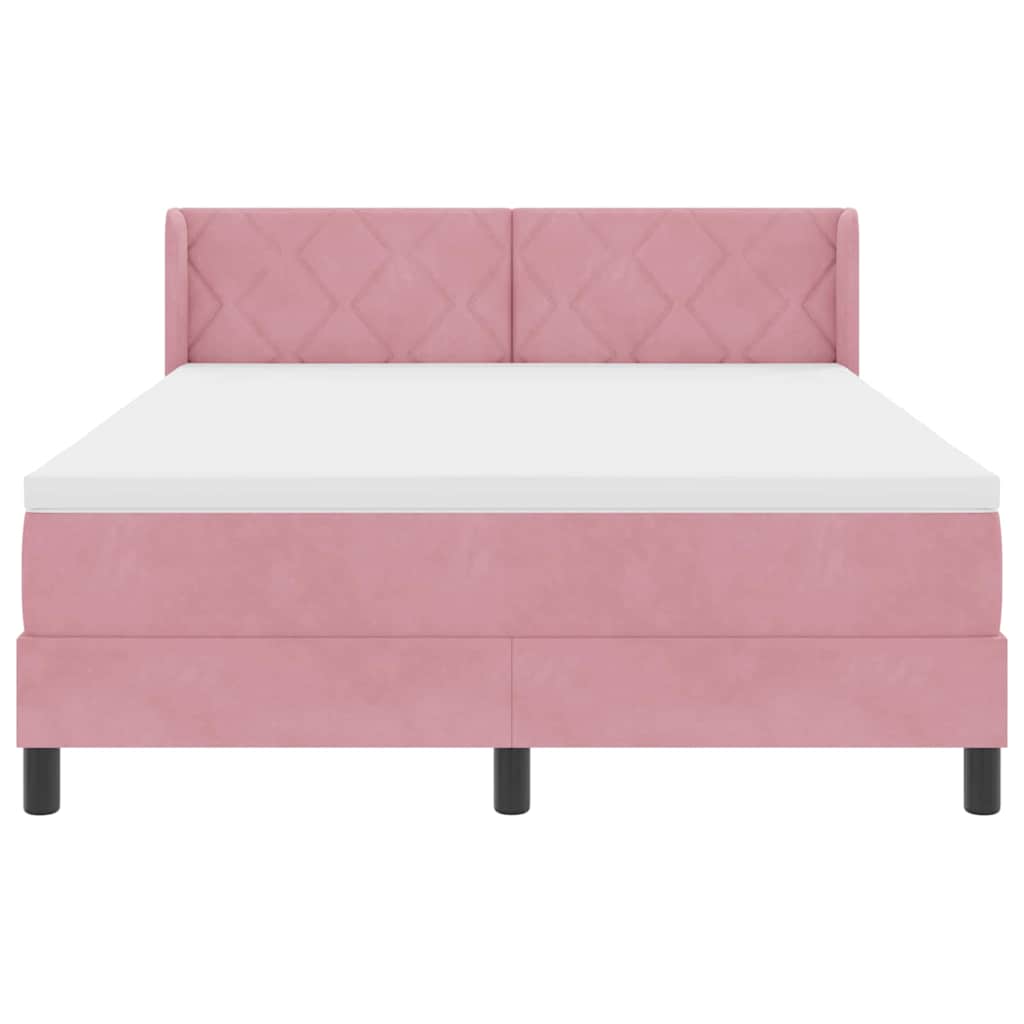 Boxspringbett mit Kopfteil Rosa 200 x 160 cm Samt