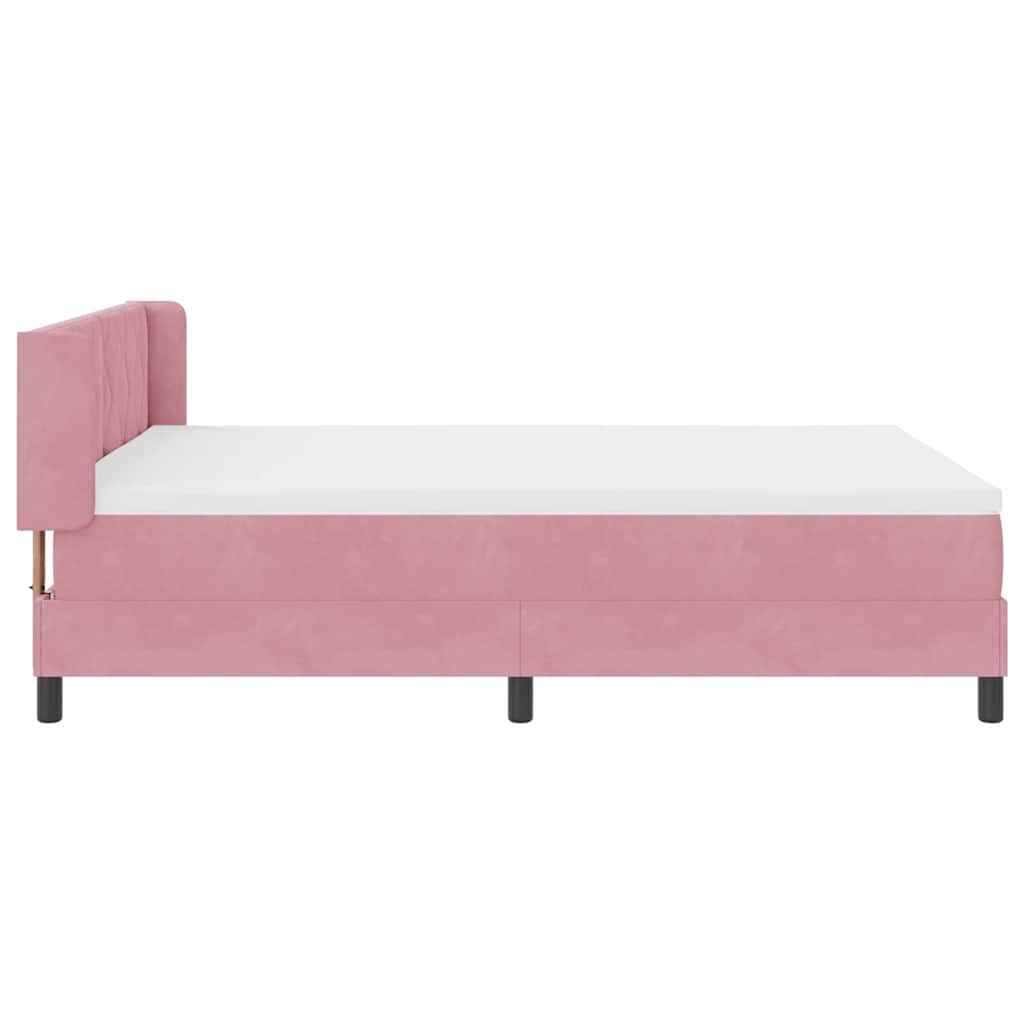 Boxspringbett mit Kopfteil Rosa 200 x 160 cm Samt