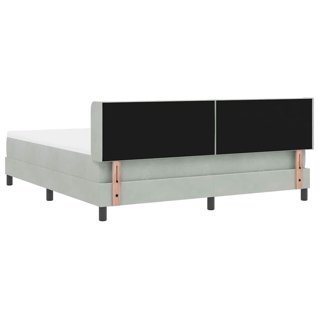 Boxspringbett mit Matratze Schwarz 100x200 cm Velvet Hellgrau