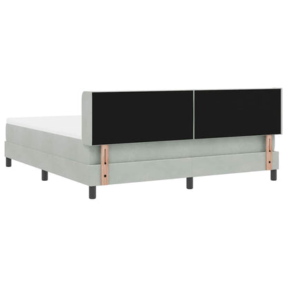 Boxspringbett mit Kopfteil Hellgrau 200 x 180 cm Samt