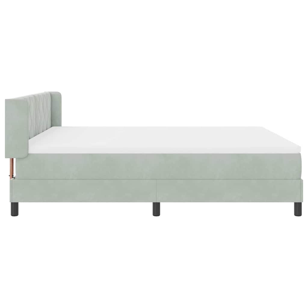 Boxspringbett mit Matratze Schwarz 100x200 cm Velvet Hellgrau