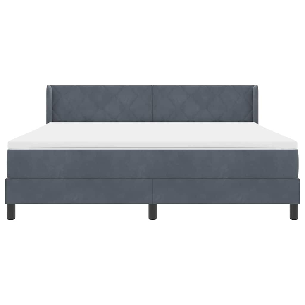Boxspringbett mit Matratze Schwarz 100x200 cm Velvet Dunkelgrau