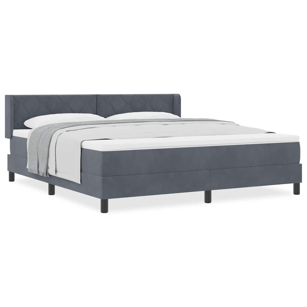 Boxspringbett mit Matratze Schwarz 100x200 cm Velvet Dunkelgrau