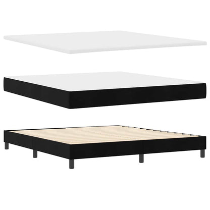 Boxspringbett mit Kopfteil Schwarz 200 x 180 cm Samt