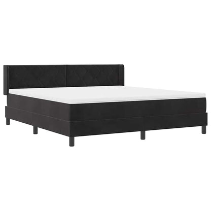 Boxspringbett mit Kopfteil Schwarz 200 x 180 cm Samt