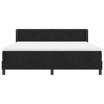Boxspringbett mit Kopfteil Schwarz 200 x 180 cm Samt