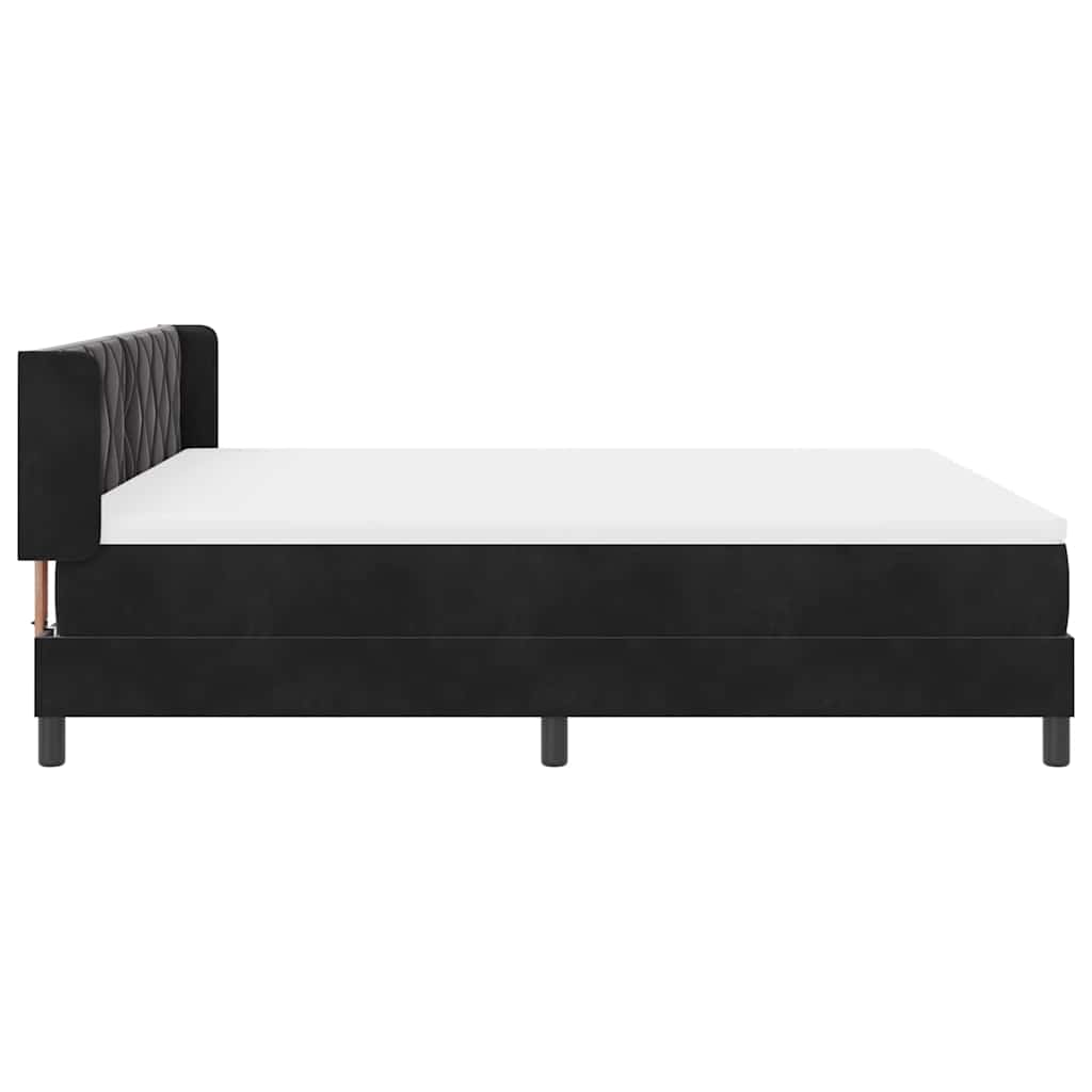 Boxspringbett mit Kopfteil Schwarz 200 x 180 cm Samt