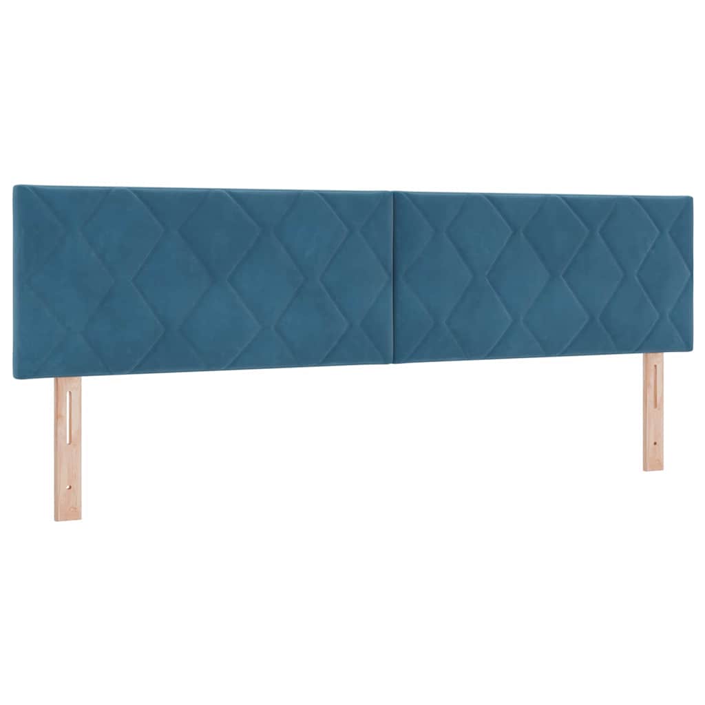 Boxspringbett mit Matratze Schwarz 100x200 cm Velvet Dunkelblau