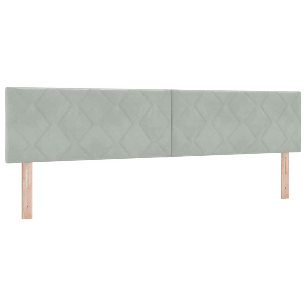 Boxspringbett mit Matratze Schwarz 100x200 cm Velvet Hellgrau