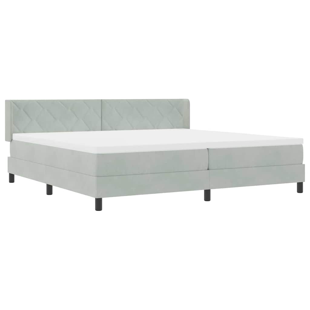 Boxspringbett mit Matratze Schwarz 100x200 cm Velvet Hellgrau