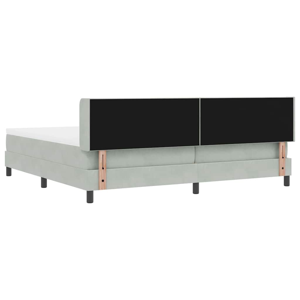 Boxspringbett mit Kopfteil Hellgrau 200 x 200 cm Samt
