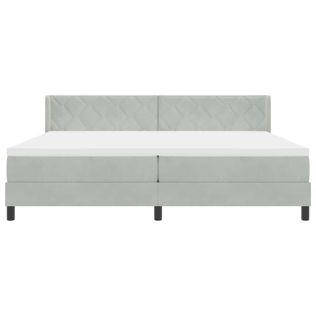Boxspringbett mit Matratze Schwarz 100x200 cm Velvet Hellgrau