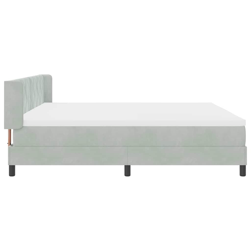 Boxspringbett mit Matratze Schwarz 100x200 cm Velvet Hellgrau