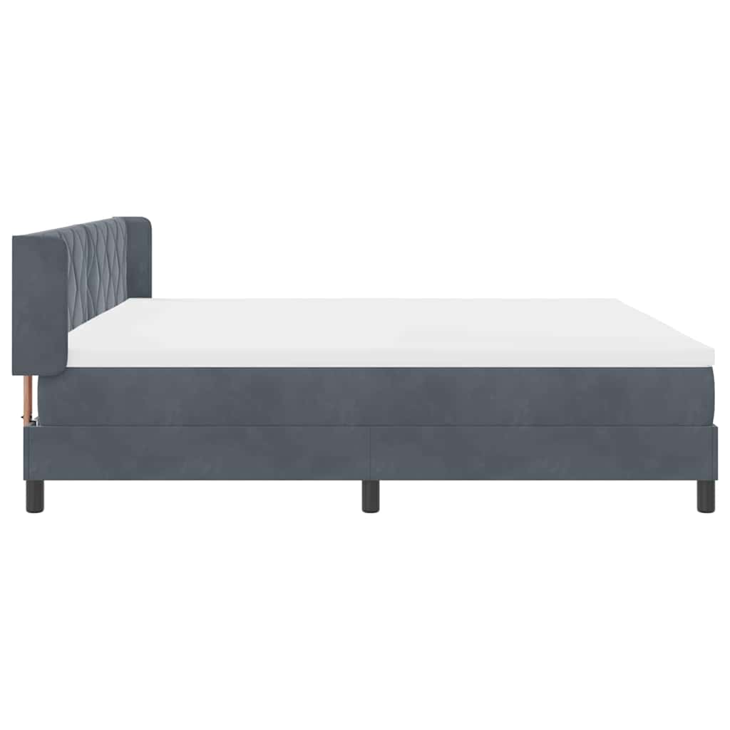Boxspringbett mit Matratze Schwarz 100x200 cm Velvet Dunkelgrau