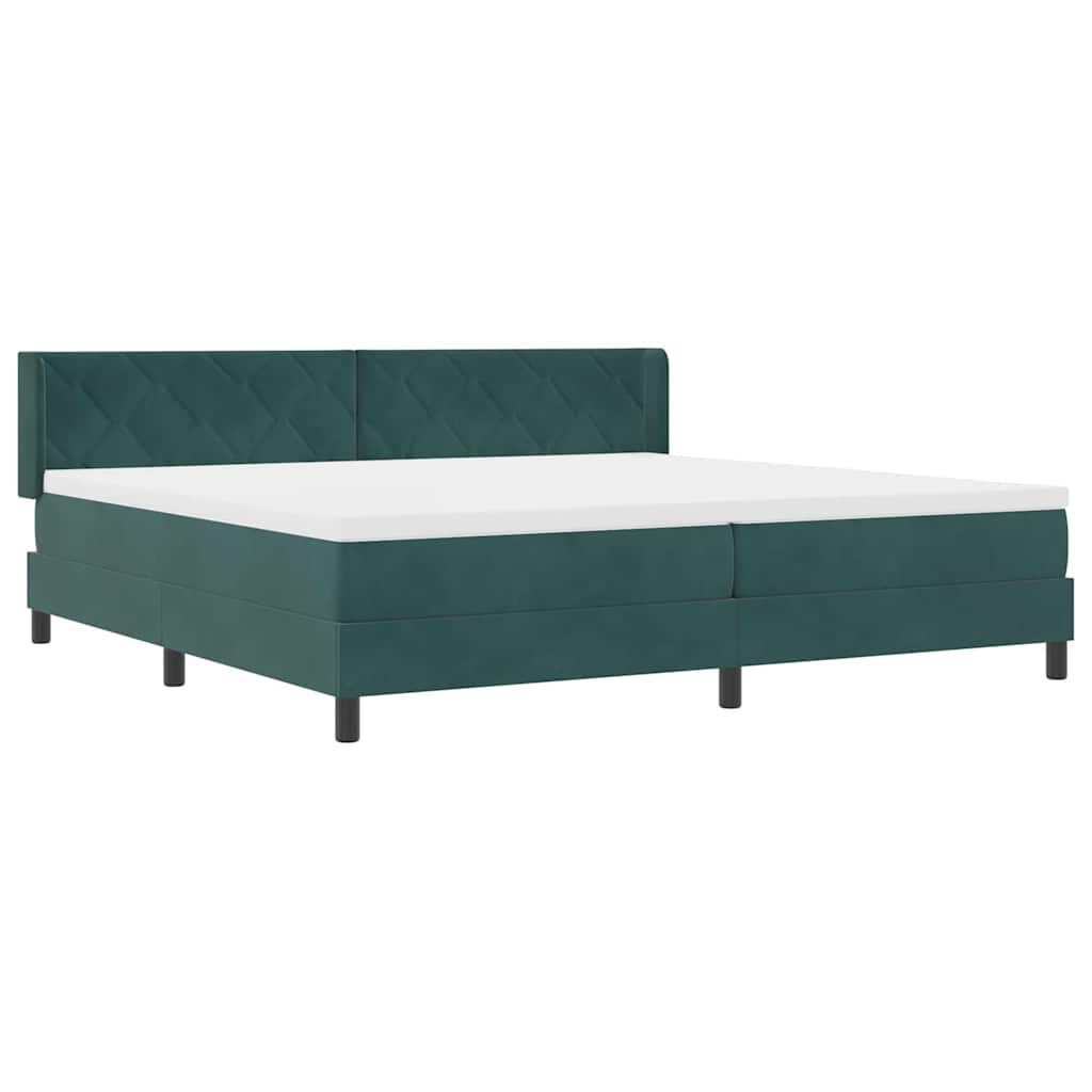 Boxspringbett mit Matratze Schwarz 100x200 cm Velvet Dunkelgrün