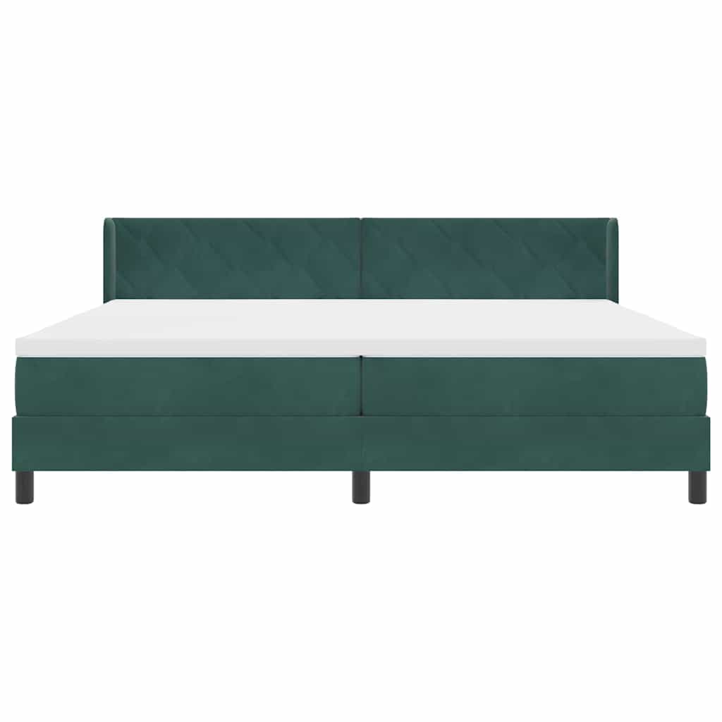 Boxspringbett mit Matratze Schwarz 100x200 cm Velvet Dunkelgrün