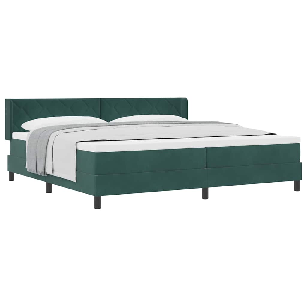 Boxspringbett mit Matratze Schwarz 100x200 cm Velvet Dunkelgrün