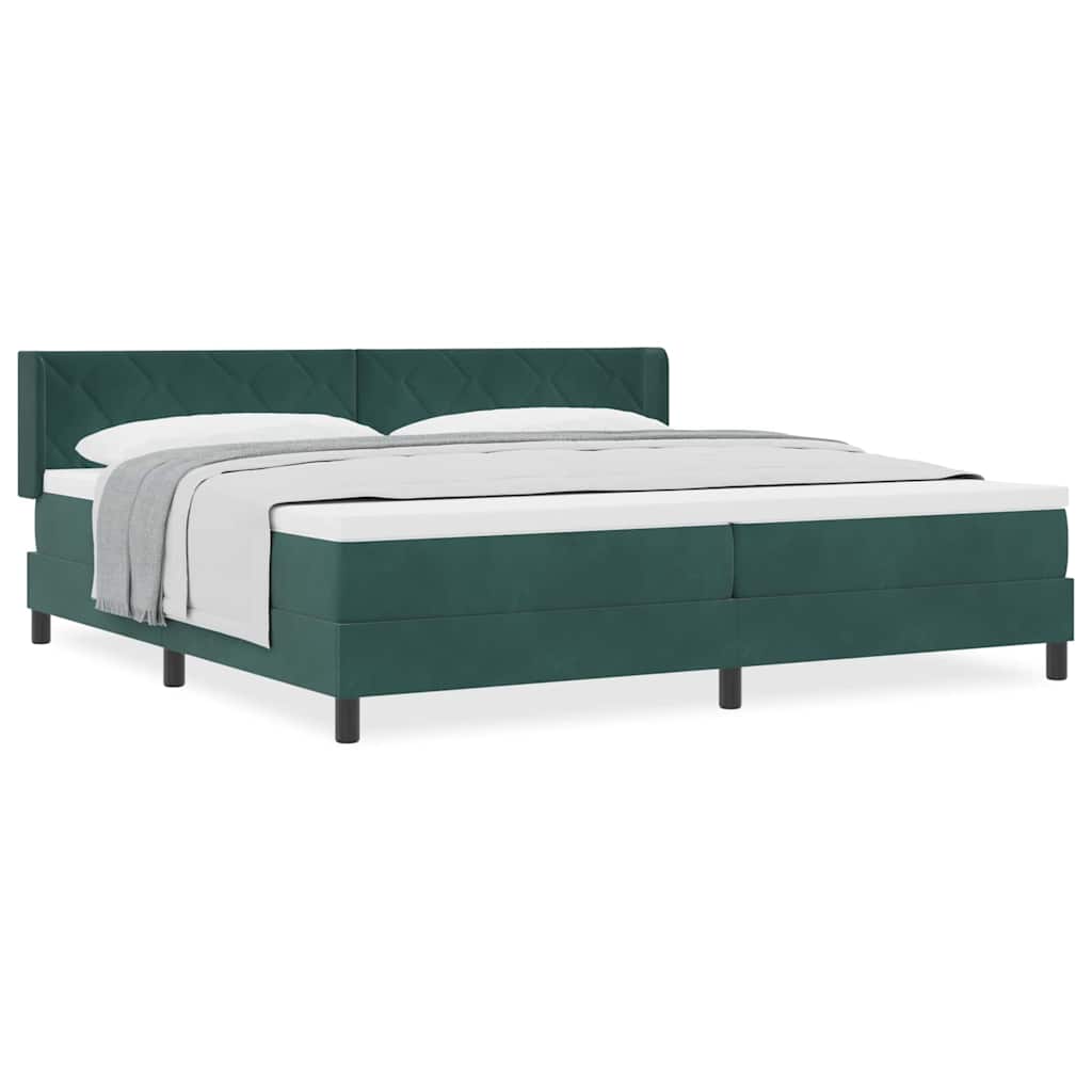 Boxspringbett mit Matratze Schwarz 100x200 cm Velvet Dunkelgrün