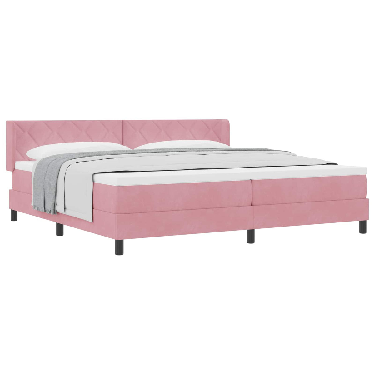 Boxspringbett mit Kopfteil Rosa 200 x 200 cm Samt