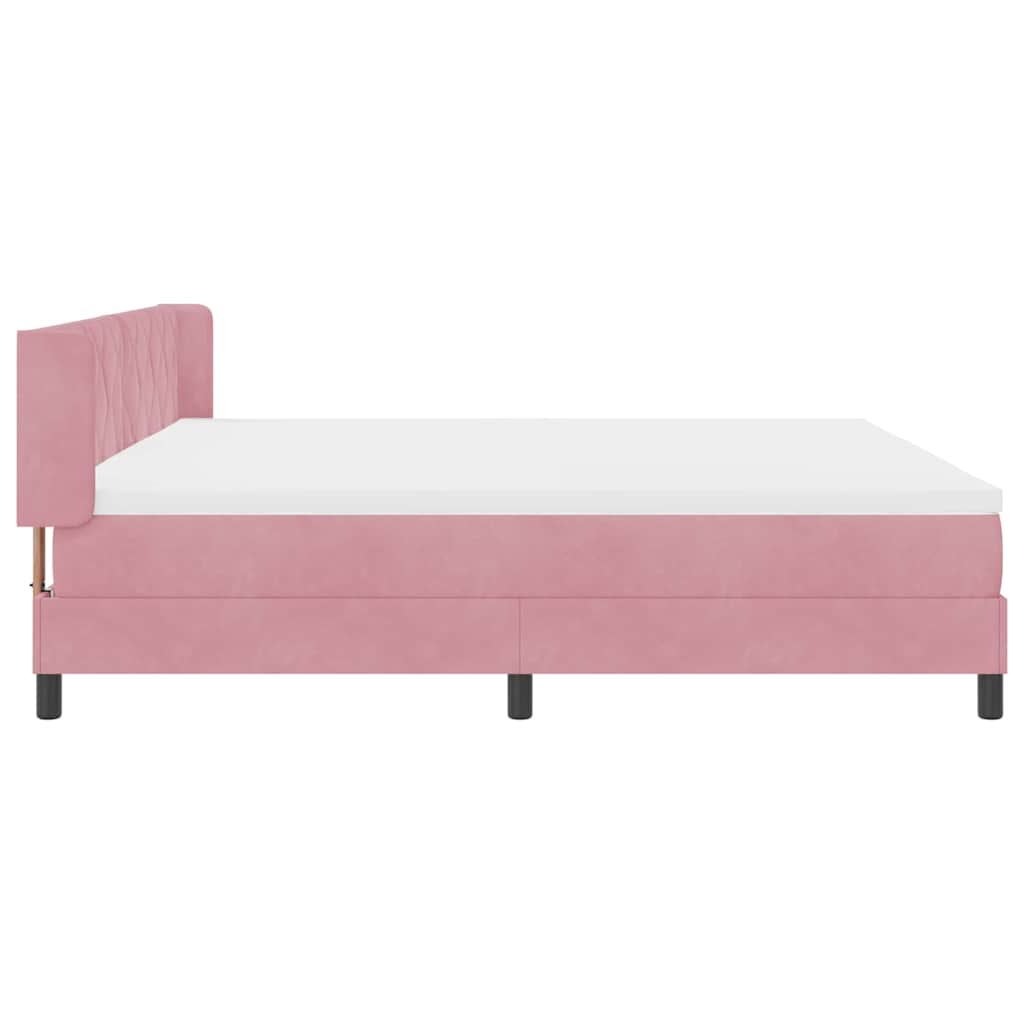 Boxspringbett mit Kopfteil Rosa 200 x 200 cm Samt
