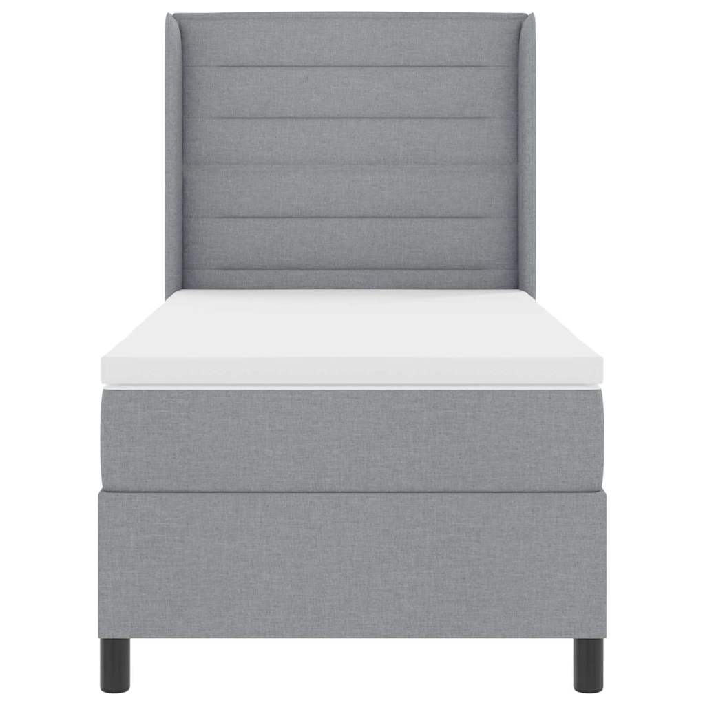 Boxspringbett mit Kissen Hellgrau 200 x 80 cm Stoff
