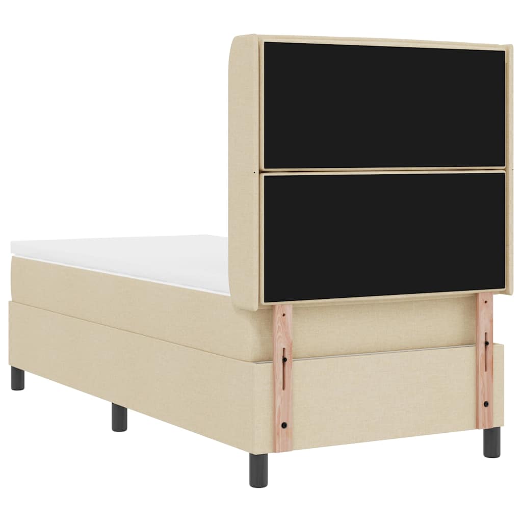 Boxspringbett mit Kissen mit Kopfteil Creme 200 x 80 cm Stoff