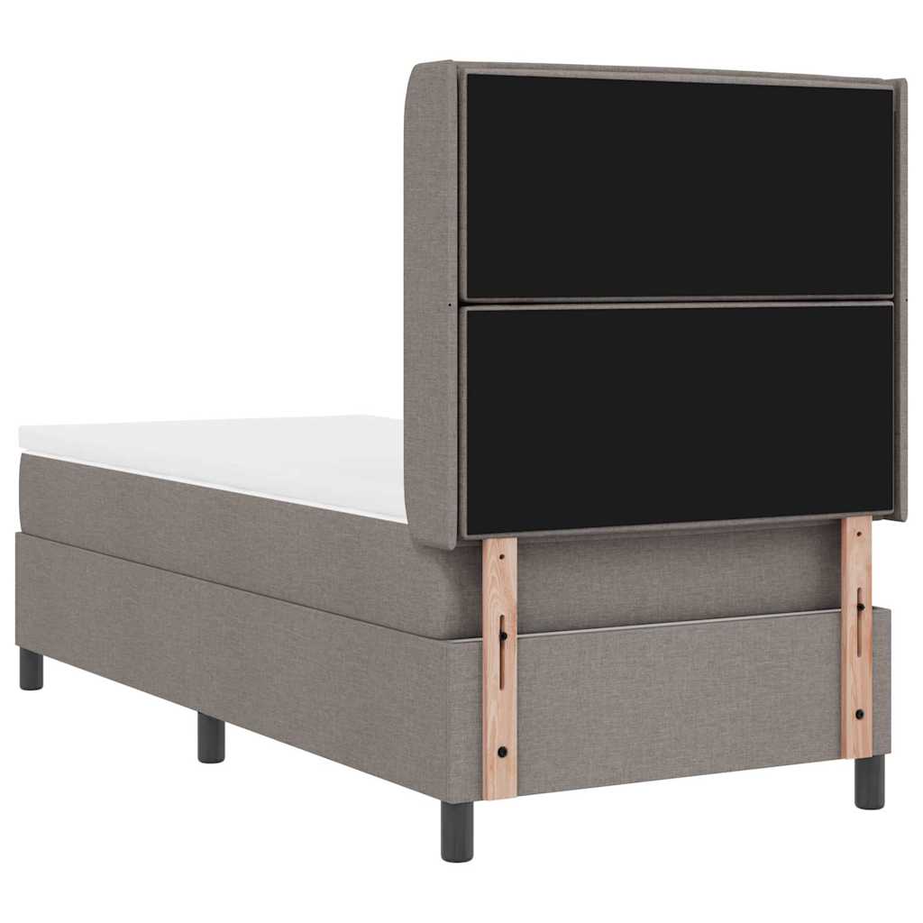 Boxspringbett mit Kissen mit Kopfteil Taupe 200 x 90 cm Stoff