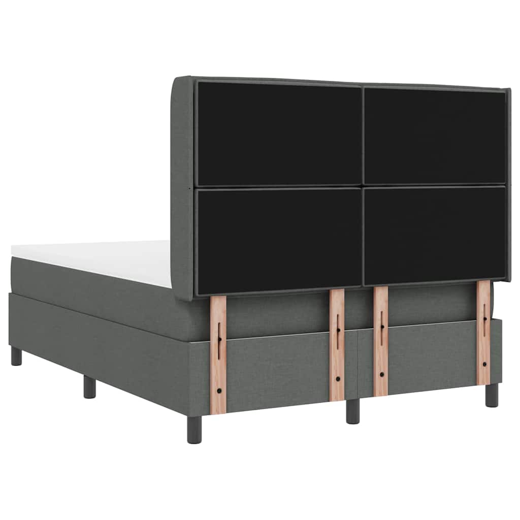 Boxspringbett mit Matratze Dunkelgrau 190 x 140 cm Stoff