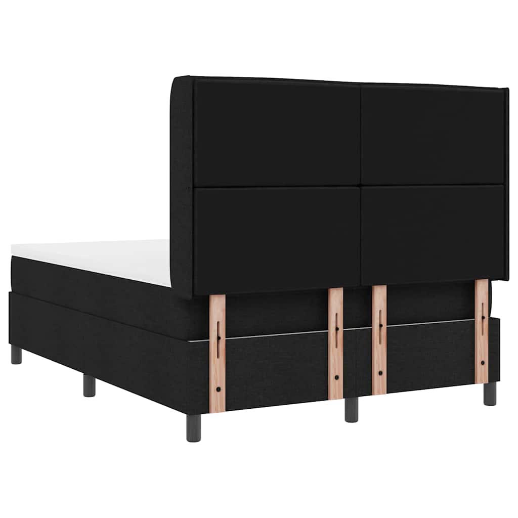 Boxspringbett mit Matratze Schwarz 190 x 140 cm Stoff