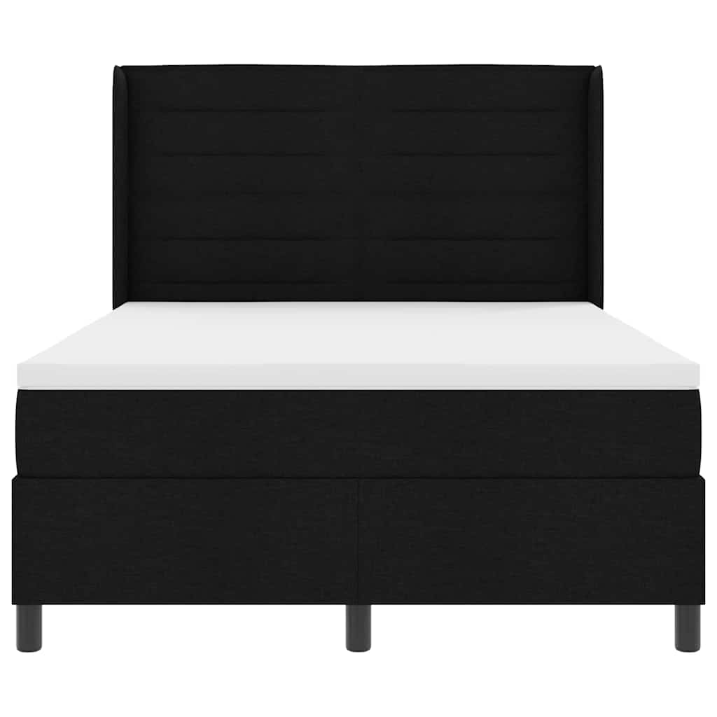 Boxspringbett mit Matratze Schwarz 190 x 140 cm Stoff
