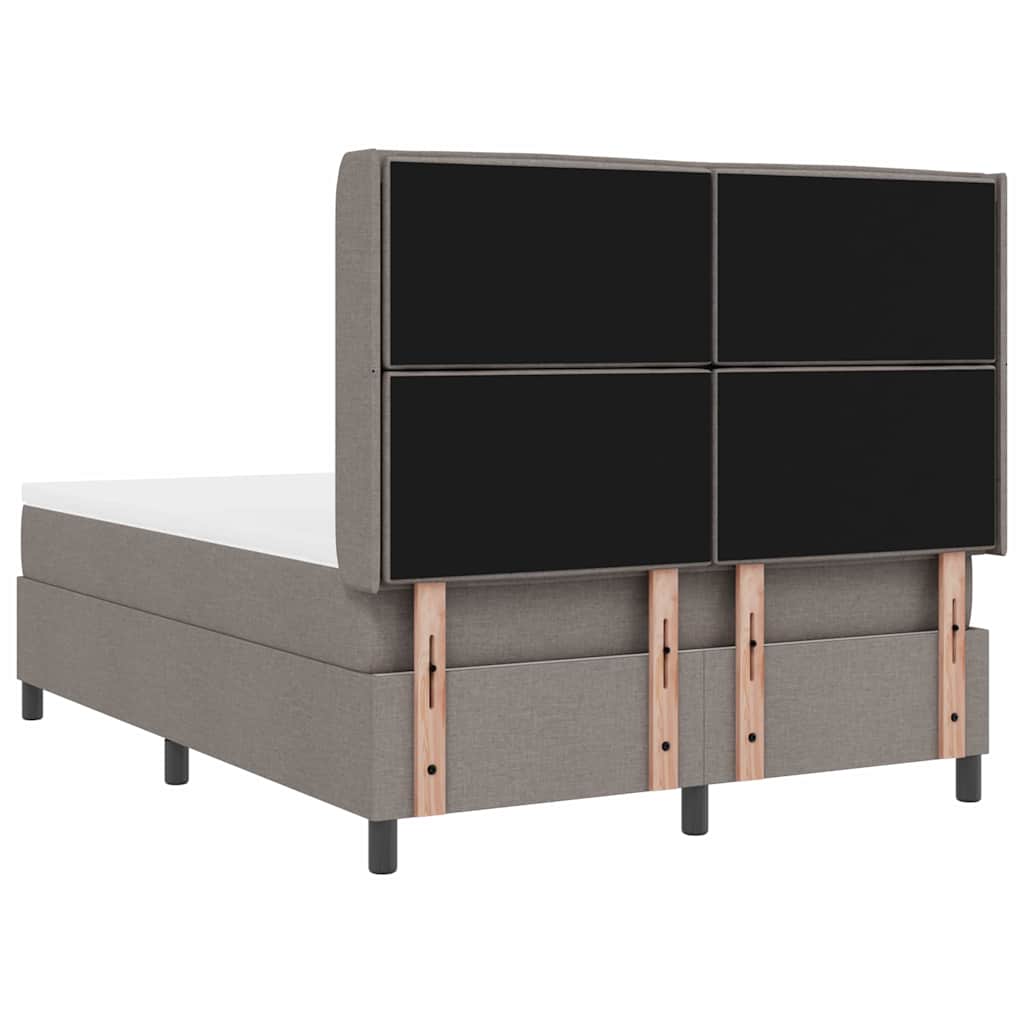 Boxspringbett mit Kissen mit Kopfteil Taupe 190 x 140 cm Stoff