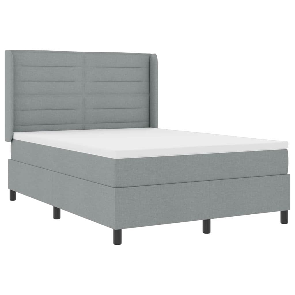 Boxspringbett mit Kissen Hellgrau 200 x 160 cm Stoff