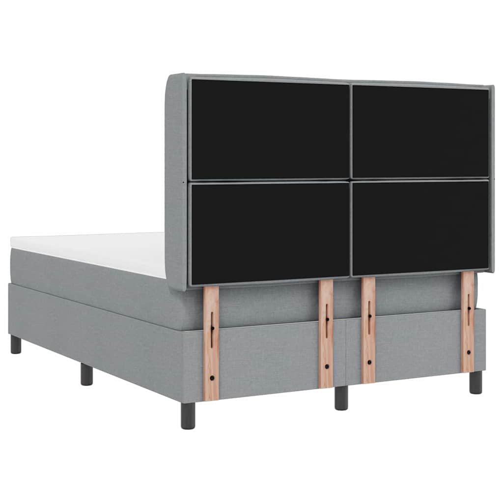 Boxspringbett mit Kissen Hellgrau 200 x 160 cm Stoff