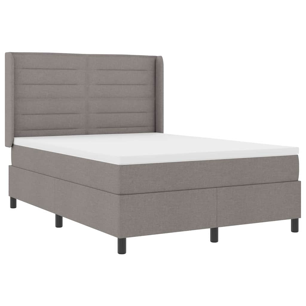 Boxspringbett mit Kissen mit Kopfteil Taupe 200 x 160 cm Stoff