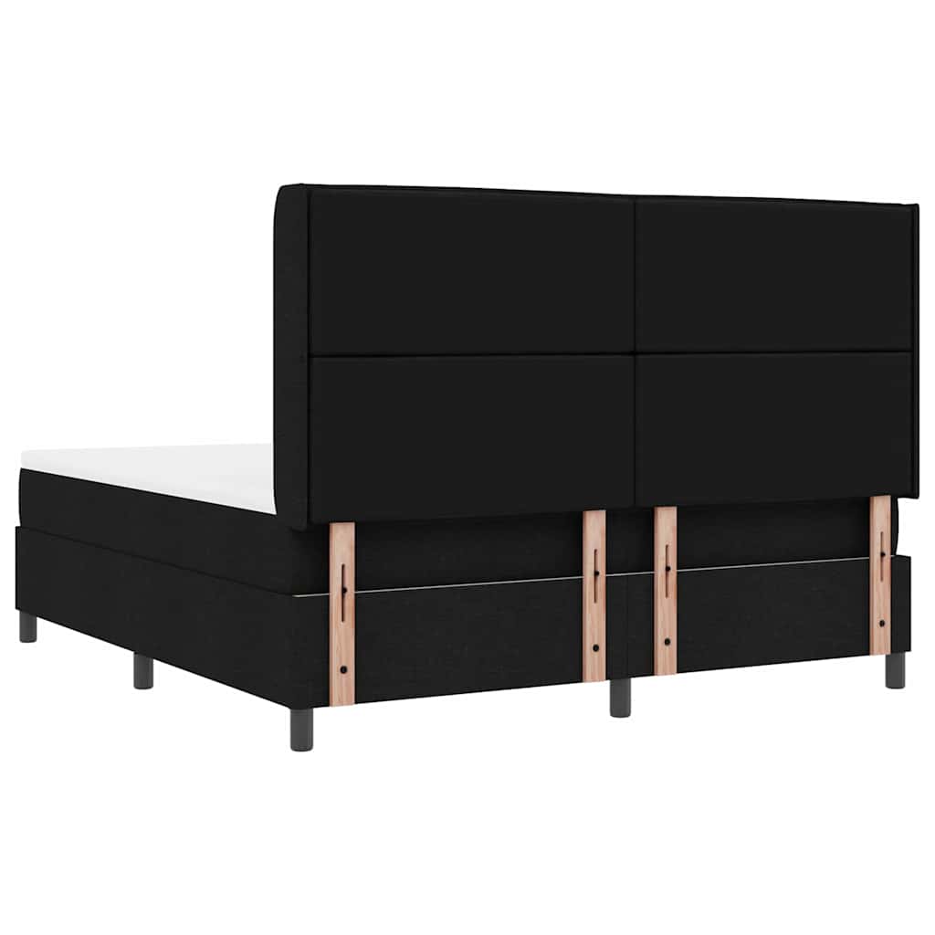 Boxspringbett mit Kissen Schwarz 200 x 180 cm Stoff