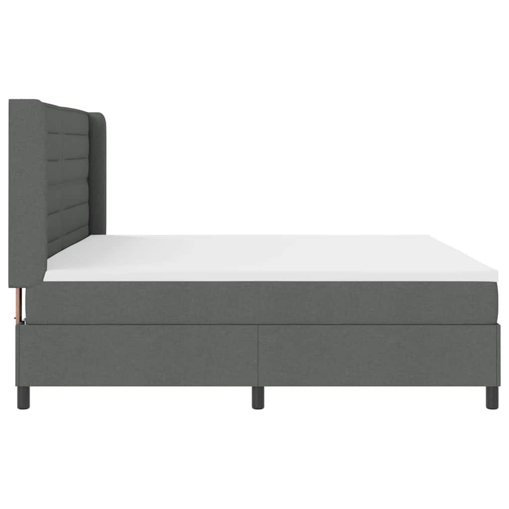 Boxspringbett mit Kissen Dunkelgrau 200 x 200 cm Stoff