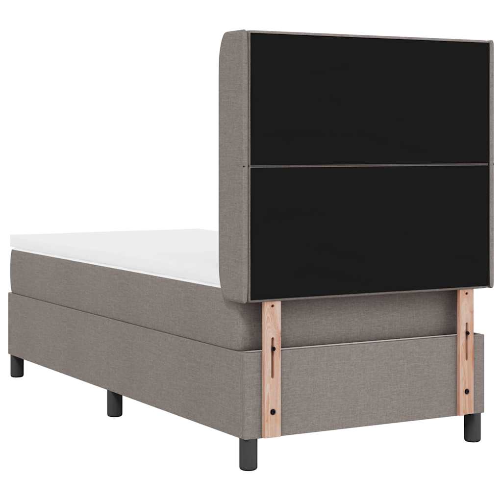 Boxspringbett mit Kissen mit Kopfteil Taupe 200 x 90 cm Stoff