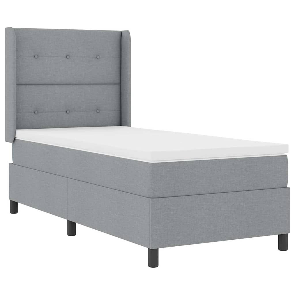 Boxspringbett mit Kissen Hellgrau 200 x 100 cm Stoff