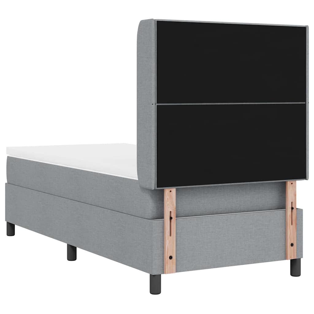 Boxspringbett mit Kissen Hellgrau 200 x 100 cm Stoff
