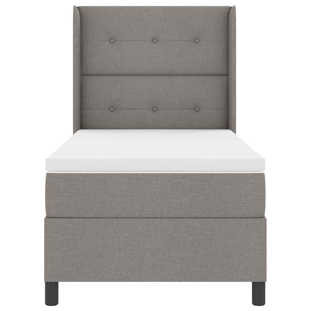 Boxspringbett mit Kissen mit Kopfteil Taupe 200 x 100 cm Stoff