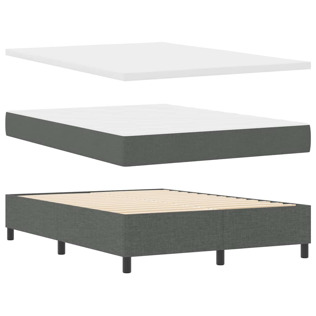 Boxspringbett mit Kissen Dunkelgrau 190 x 140 cm Stoff