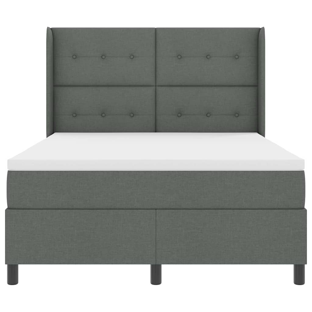 Boxspringbett mit Kissen Dunkelgrau 190 x 140 cm Stoff