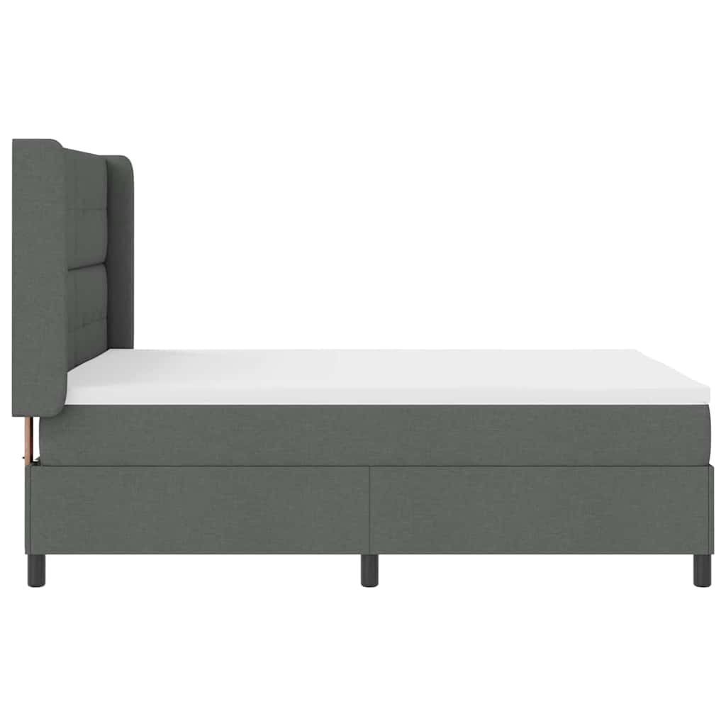 Boxspringbett mit Kissen Dunkelgrau 190 x 140 cm Stoff