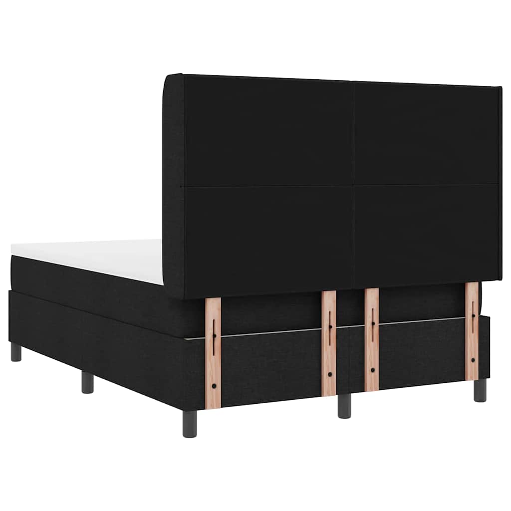 Boxspringbett mit Kissen Schwarz 190 x 140 cm Stoff