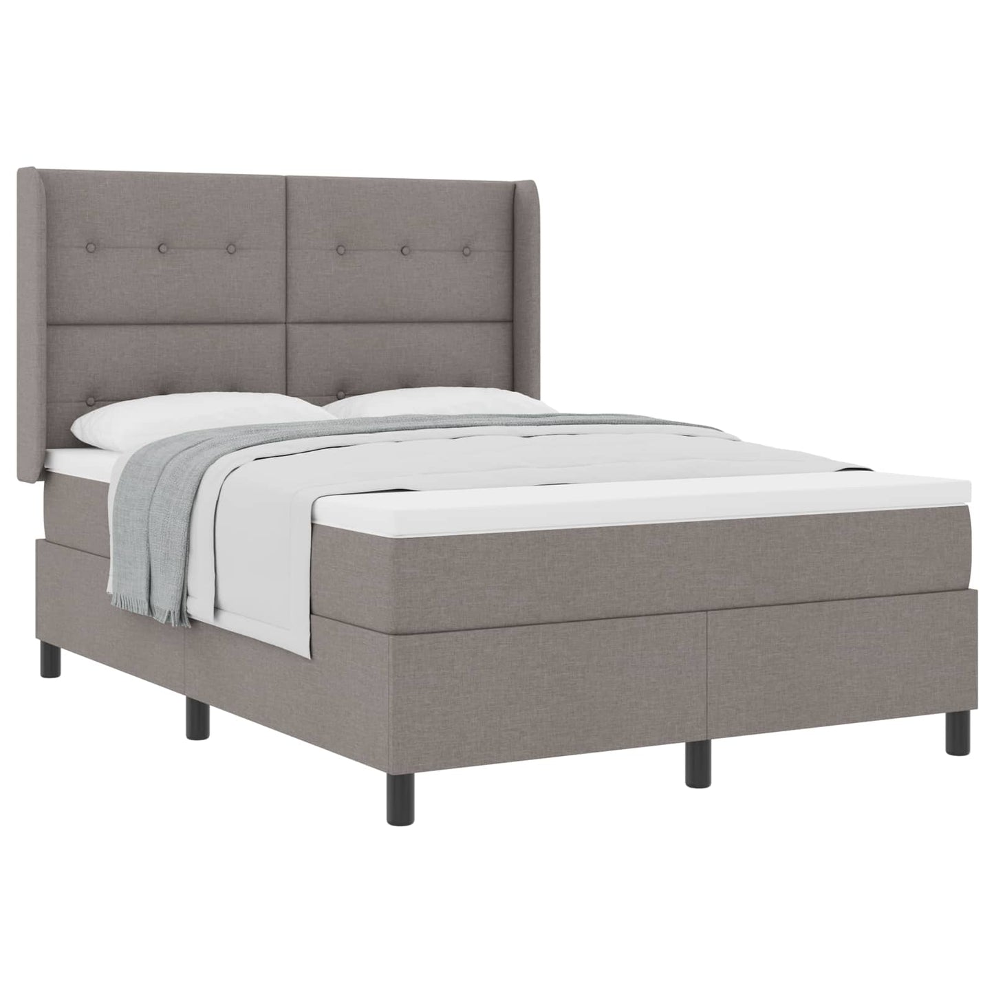 Boxspringbett mit Matratze Taupe 190 x 140 cm Stoff
